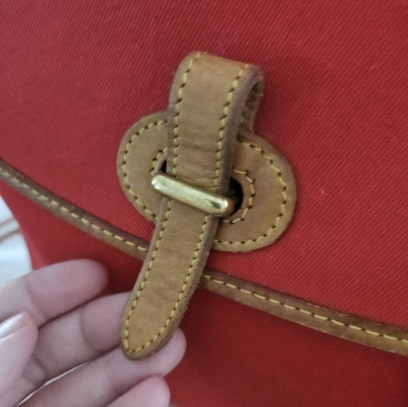 Dooney and Bourke red canvas shoulder - Picture 8 of 12